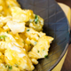 scrambled eggs on platter